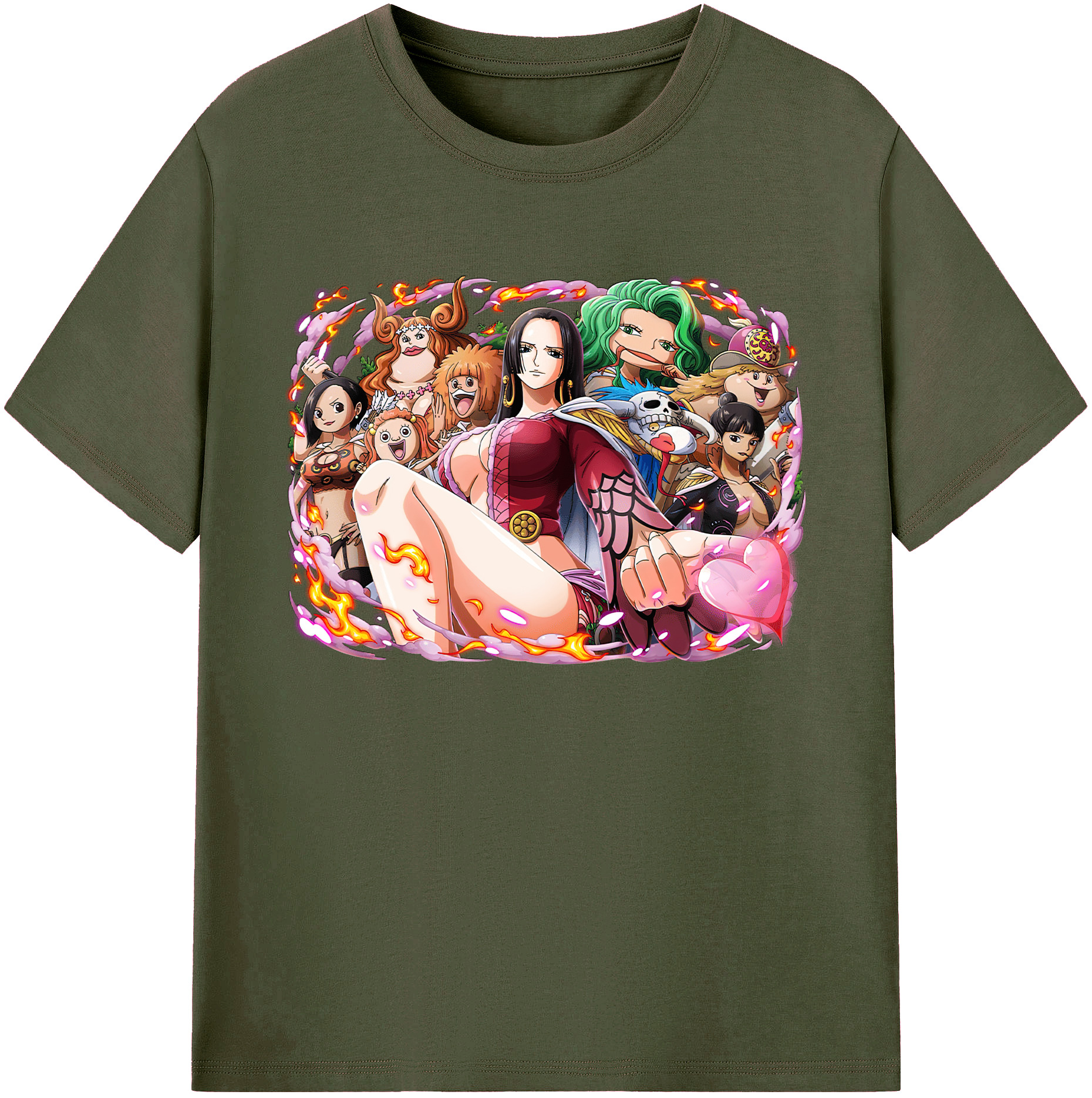 ワンピース ボア・ハンコック ONE PIECE Boa·Hancock 綿100％ メンズ半袖Tシャツ｜肌触りやわらか＆通気性